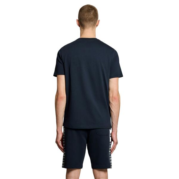 Lyle & Scott Check Panelled T-Shirt Dark Navy