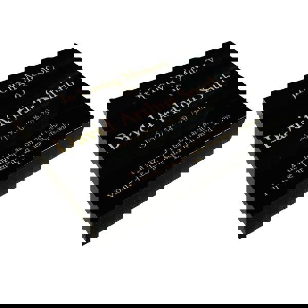 Memorials Direct Granite Memorial Tablet-Large & Extra Large Sizes– Premium Polished Black Stone – Free Personalised Gold Engraving