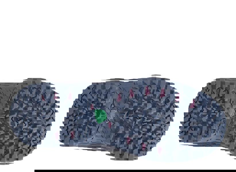 Karrimor Bodmin Mid 6 Women's Walking Hiking Trekking Boots, close-up view of the rugged outdoor sole with deep lugs and traction pattern.