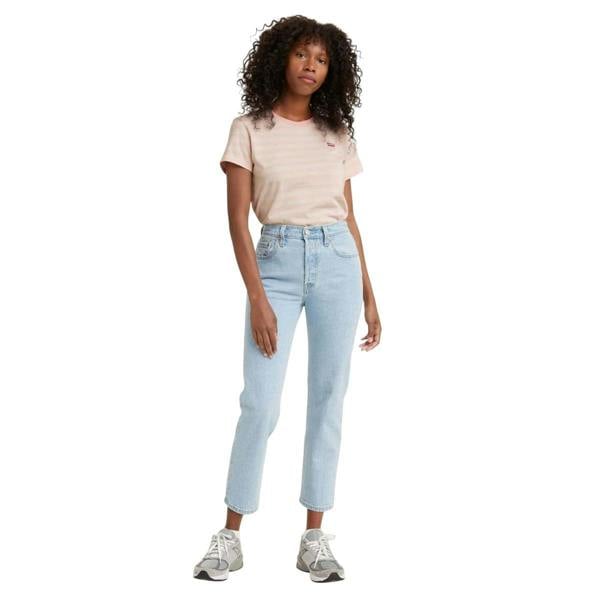 Levis Womens/Ladies 501 Crop Jeans - Light Blue