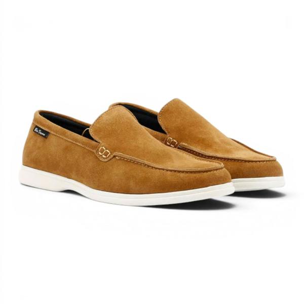 Ben Sherman Men's Tan Suede Leather Loafer Shoes - Amarillo