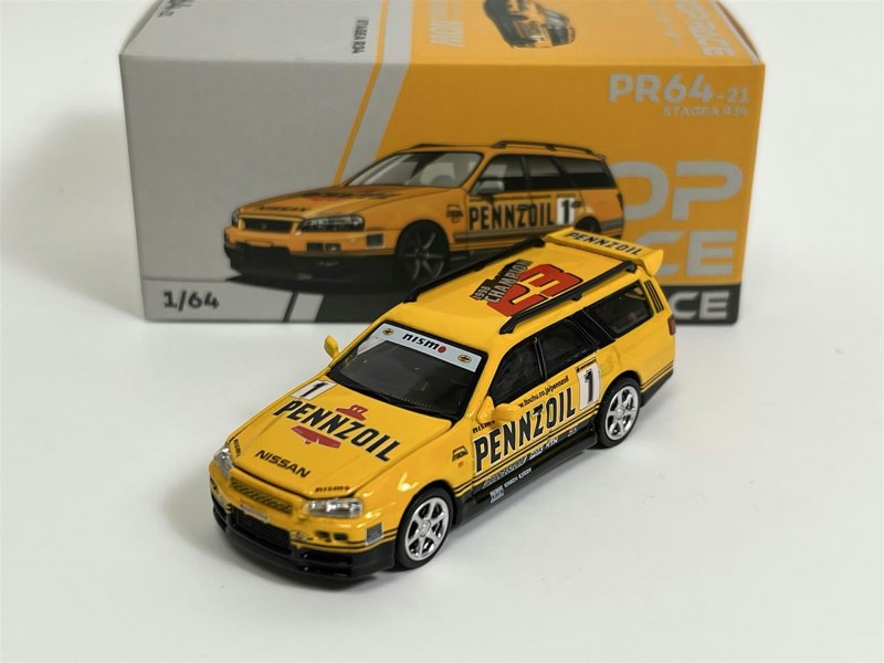 Pop Race Nissan Stagea Pennzoil 1:64 Scale PR640021