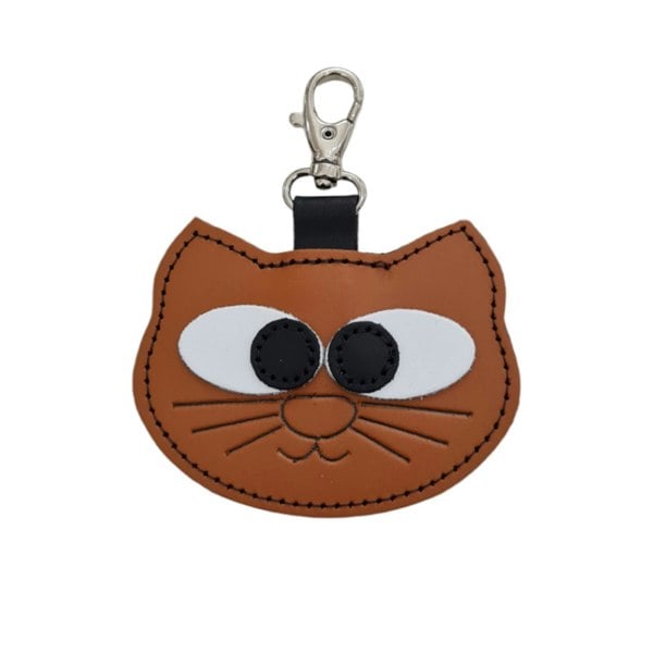 Zatchels Colourful Cat Bag Charm - Burnt Orange