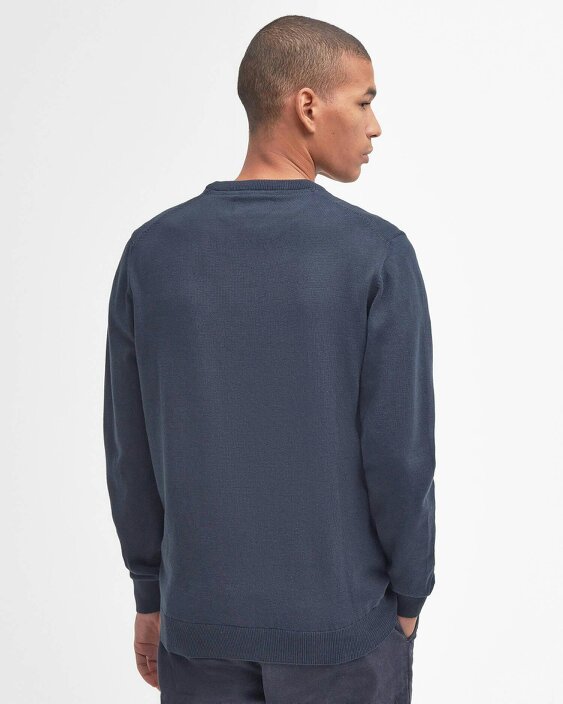 Barbour Pima Cotton Knitted Jumper - Navy Blue