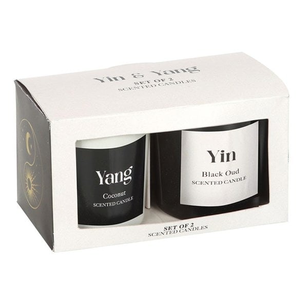Serano Set of 2 Yin Yang Black Oud and Coconut Candles