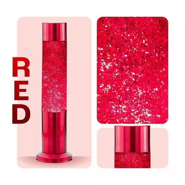Nova Glitter Lamp Red w/Silver Glitter