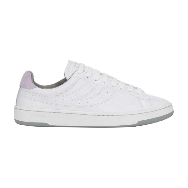 Superga Unisex Adult 4833 Lendl Leather Trainers - White/Violet Lilla/Medium Grey
