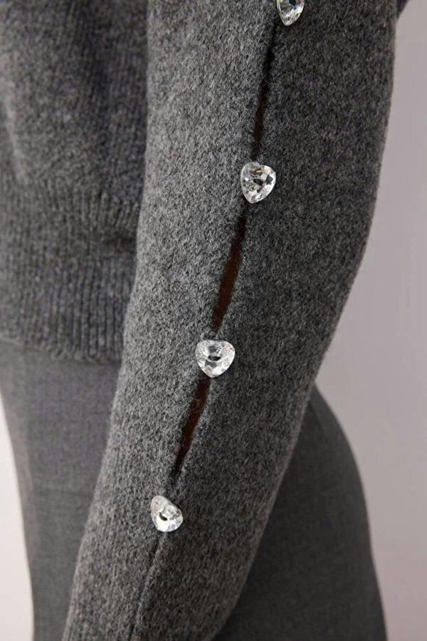 WOVCOR Soft Textured Button Detailed Knit Sweater