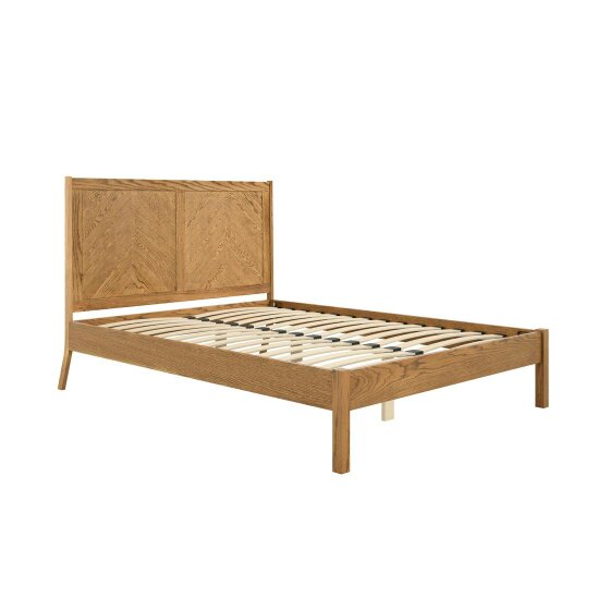 Wyld Haus Dungarvan 5ft King Size Chevron Zig Zag Natural Wood Bed