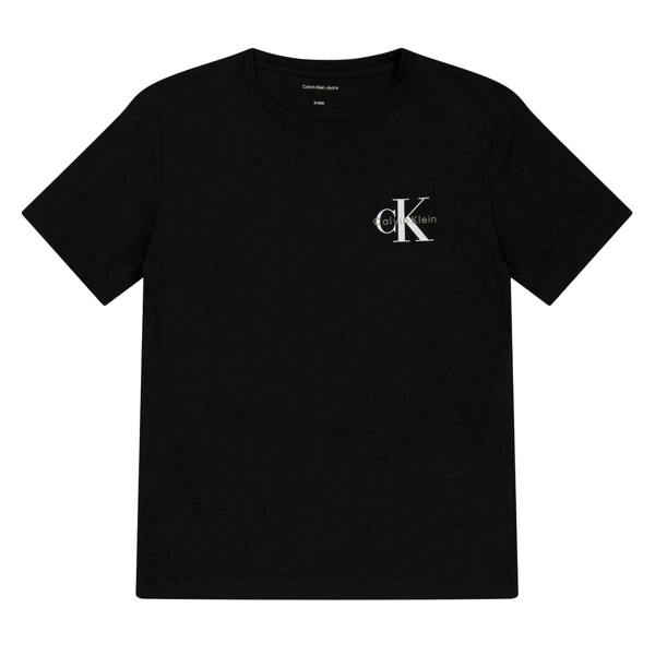 Calvin Klein Childrens/Kids Mono Logo Jersey Crew Neck T-Shirt - Black - 