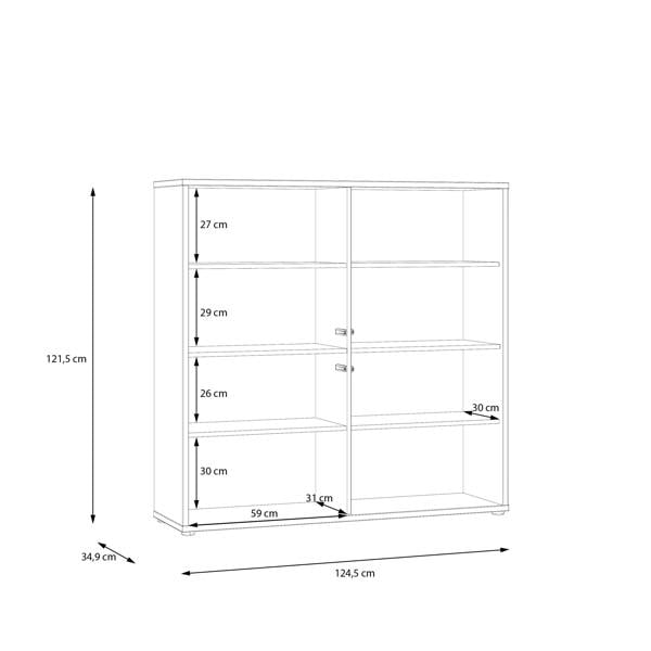 Furniture To Go Alice Springs 4 Door Large Storage Cabinet with Push-to-Open Doors in Night Blue