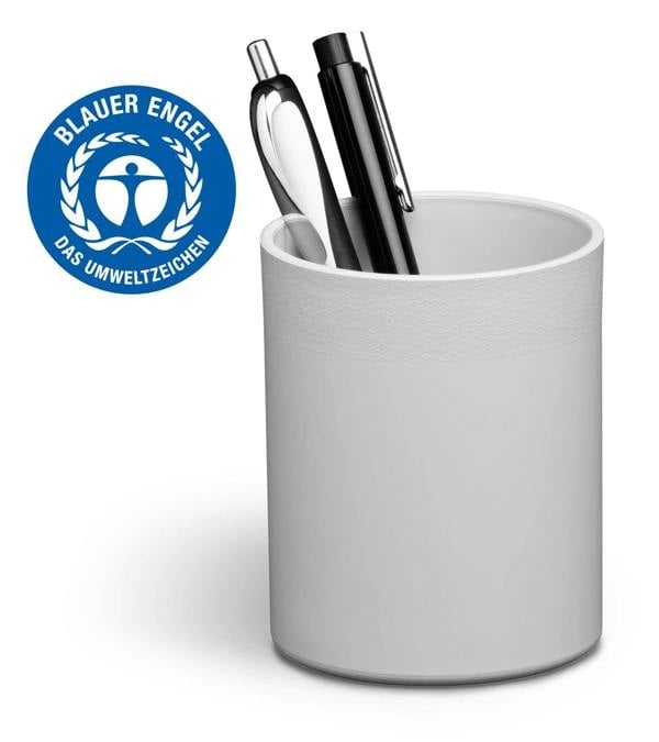 Durable ECO Plastic Pen Pot Pencil Holder Desk Tidy Organiser | 6 Pack | Grey