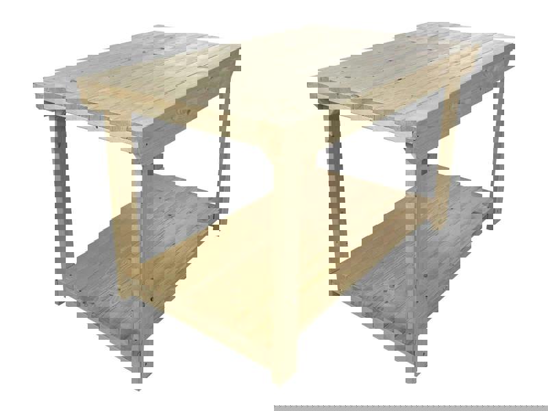 Rotem Wooden Kiln-Dry Workbench – 3ft Depth Sturdy and Durable Workstation for Garages, Workshops, and Sheds