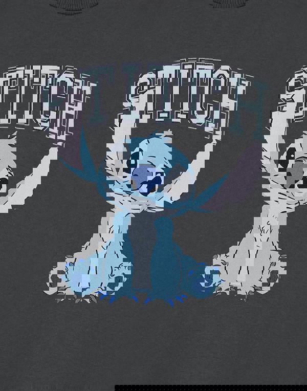 Disney Lilo & Stitch Girls Grey College Short Sleeved T-Shirt