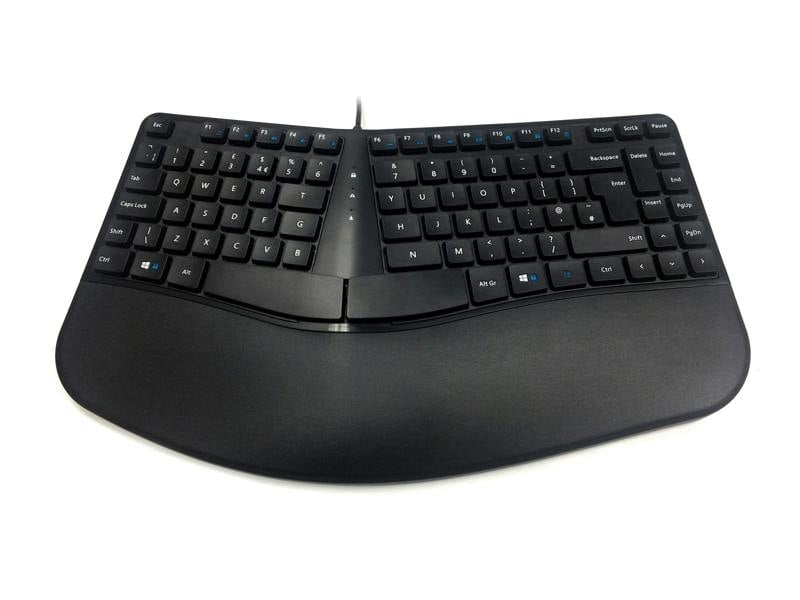 Accuratus Contour - USB Sculptured Ergonomic Split Key Multimedia Keyboard with Reverse Tilt