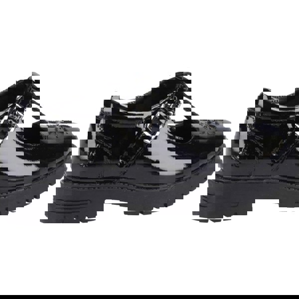 Hush Puppies Fiona Patent Senior Leather Girls's Black Shoes
