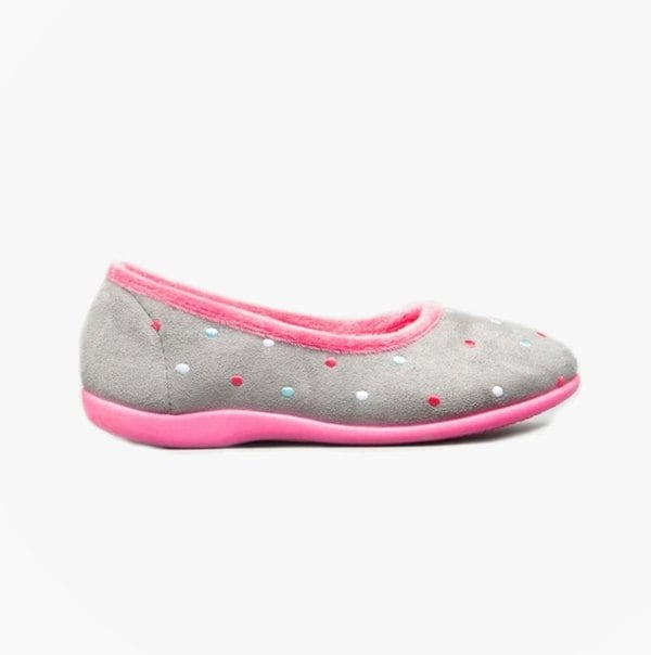 Sleepers ISLA Womens Full Slippers Grey/Fuchsia