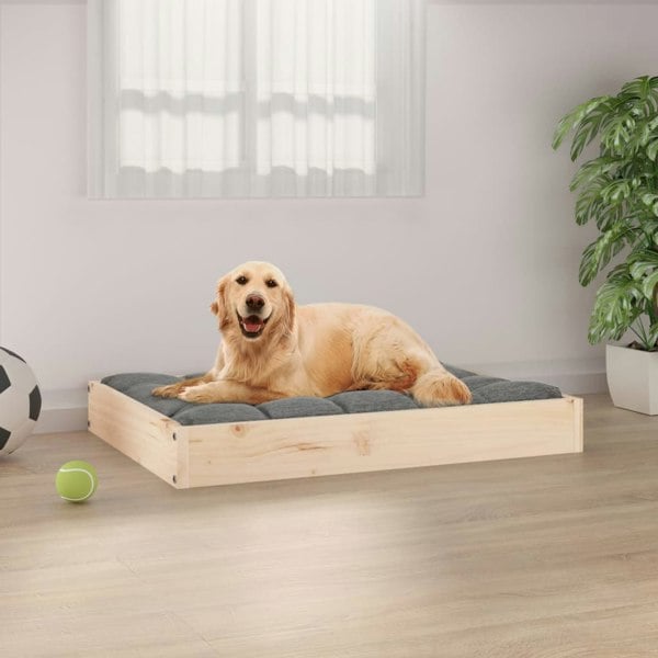 Berkfield Dog Bed 71.5x54x9 cm Solid Wood Pine