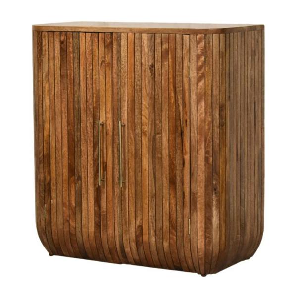 Artisan Furniture Solid Mango Wood Fluted Curve Cabinet
