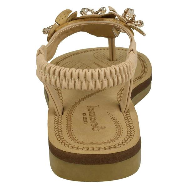 Savannah Ladies Savannah Beaded Flower Trim Sandals