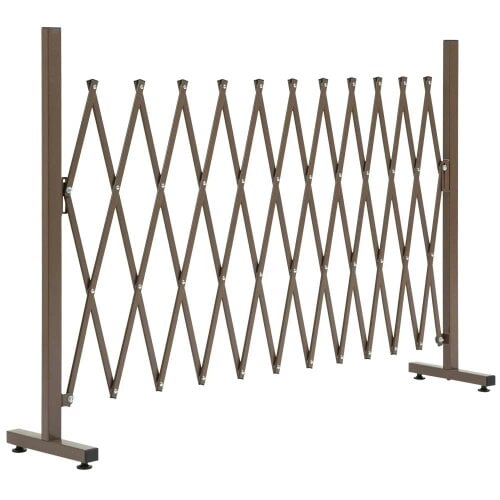 Bobobiy Expanding Trellis Fence, Freestanding Movable Fence, Foldable Garden Screen Panel, 300 x 103.5 cm, Dark Brown