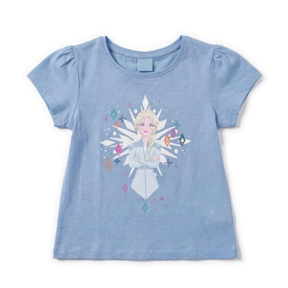 Onomato! Disney Frozen Elsa Girls' 2 Piece 100% Cotton Pyjama Set Age 7-8 Blue