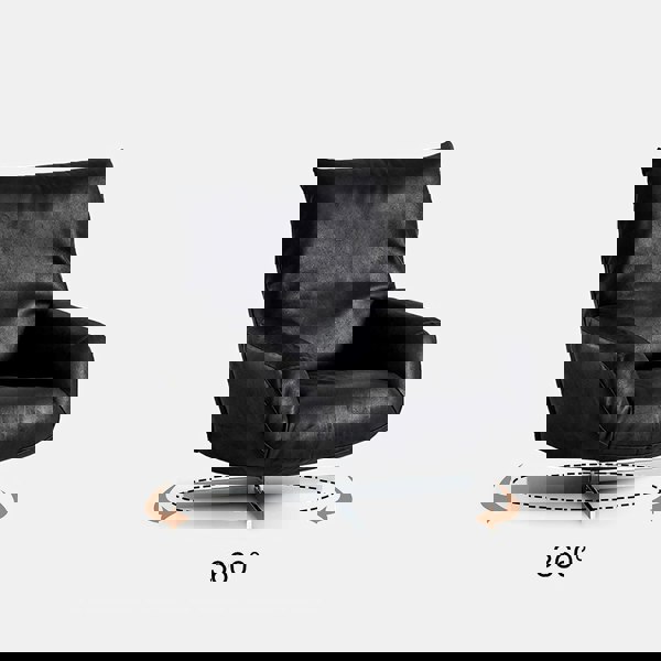 Schmidt Chiara Lounge Chair With Footstool, Swivel, Real Leather-Weilai Concept-Weilai Concept