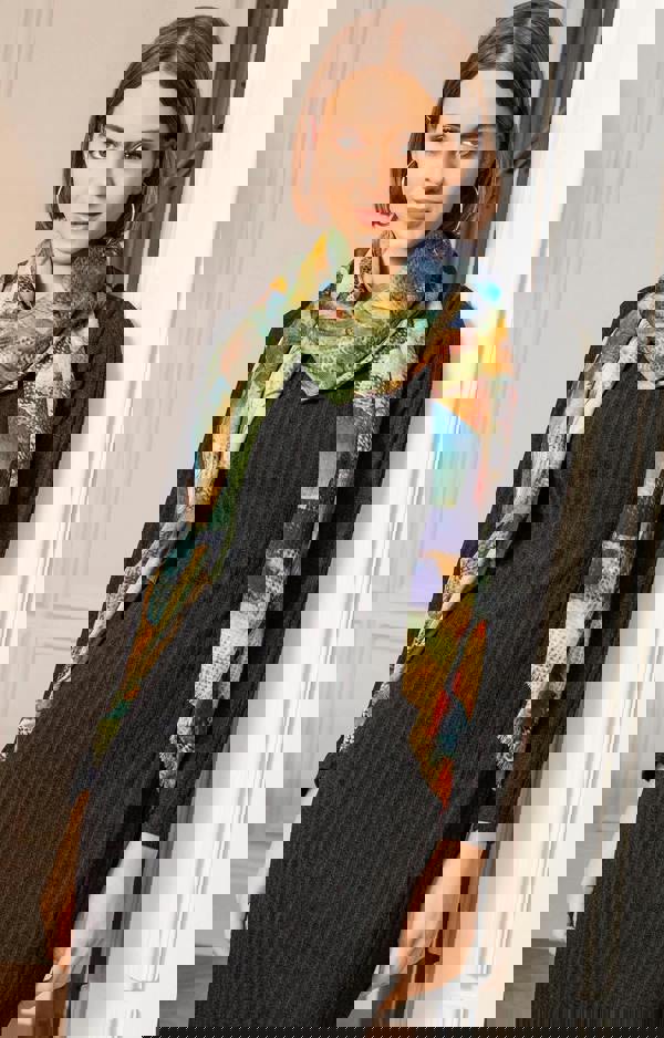 Alie Street London Mariselle Silk Wool Scarf - Azure Muse