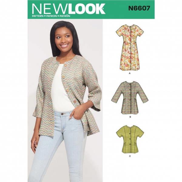 New Look Sewing Pattern 6607, Dresses, Tops for Women, A (10-12-14-16-18-20-22) - Intermediate