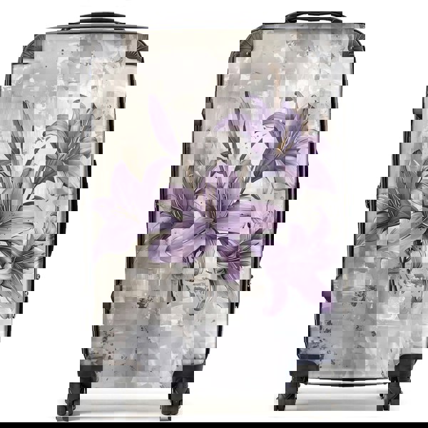 Warren Reed Purple Lilies In Bloom Suitcase