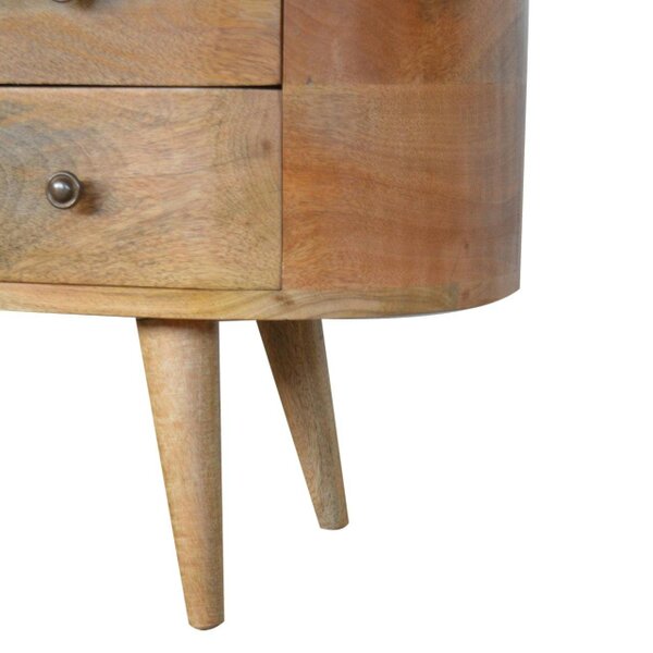 Wyld Haus Padua Round Natural Mango Wood Entertainment TV Unit 4 Drawers