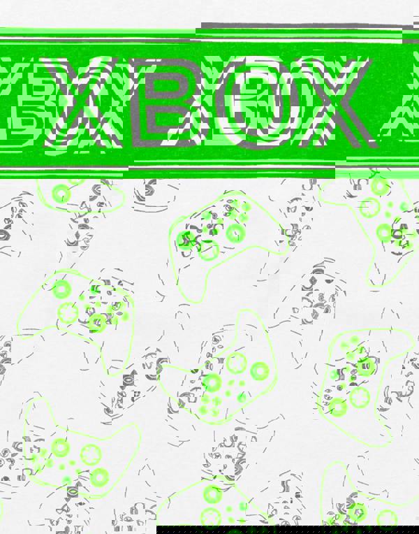 Xbox Unisex Kids White Game Controller All-Over Print & Logo Print Long Sleeve Long Leg Pyjama Set