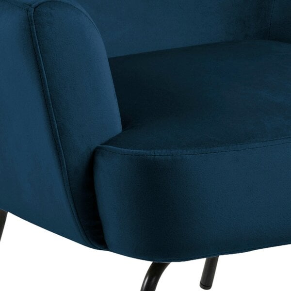 Wyld Haus Kobe Navy Blue Velvet Lounge Accent Chair