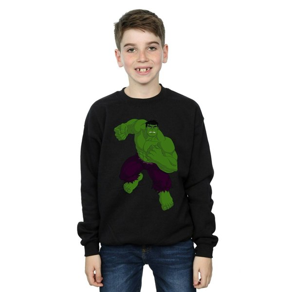 Marvel Boys Hulk Pose Sweatshirt - Black