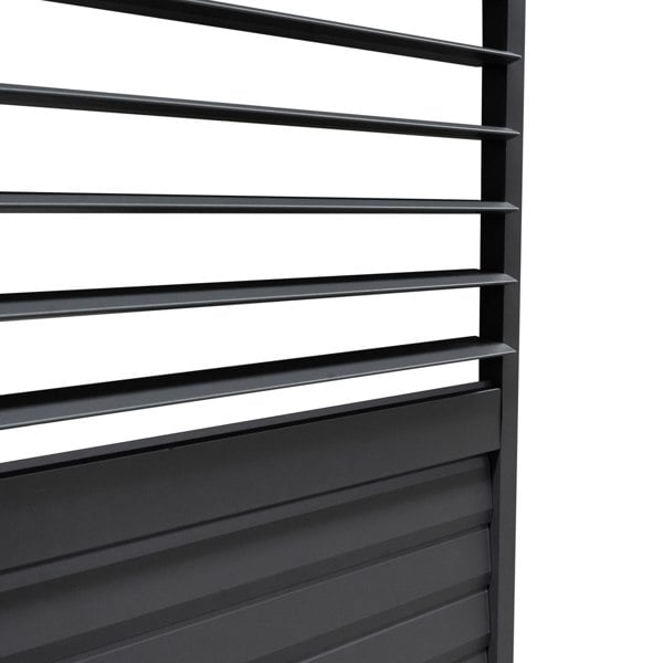 Monstershop Anthracite Aluminium Pergola With 2 x Shutter Panels - 3m x 3m