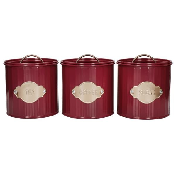 KitchenCraft 3-Piece Tea, Coffee and Sugar Canisters Set