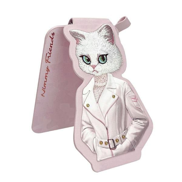 Nimmy Friends Nimmy Fashion & Cute White Cat Series Embroidery Magnetic Stand with MagSafe Pink - N-CXMC-ZJKT-04