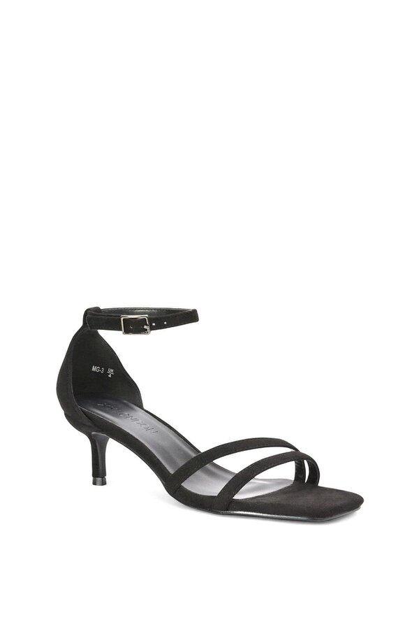 XY LONDON Open Toe Strappy Low Kitten Heel Sandal Shoes