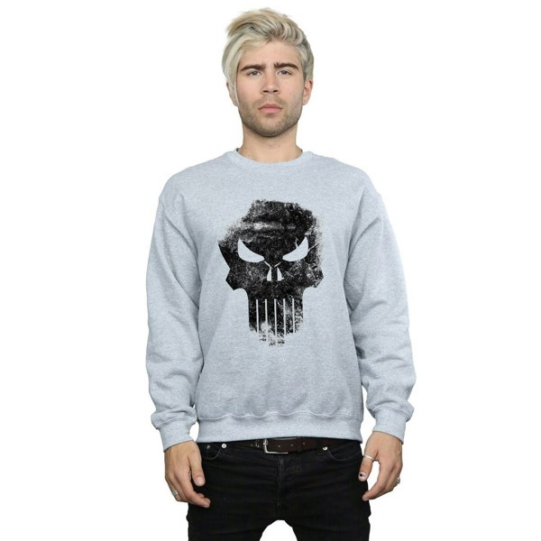 Marvel Mens The Punisher Distrressed Skull Sweatshirt - Sports Grey