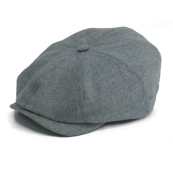 Gamble & Gunn Lloyd - Soft Grey 8 Panel British Made Cap Merino, Angora and Cashmere Welsh Wool Mix 