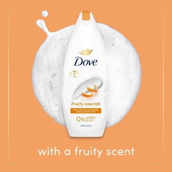 Dove Fruity Nourish Body Wash 0% Sulfate SLES for Softer & Smoother Skin, 225ml