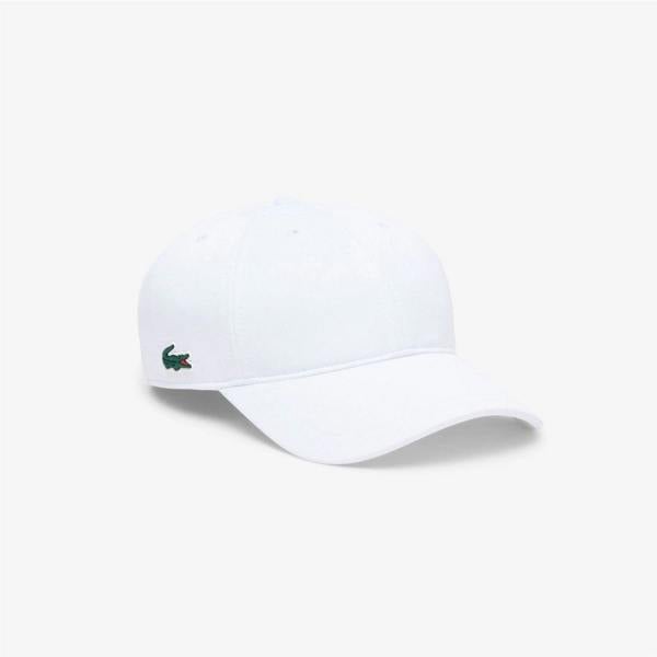 Lacoste Unisex Adult Tech Logo Cotton Twill Baseball Cap - White - 