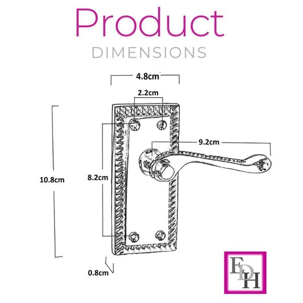 EDH Door Hardware Georgian Style Scroll Brass Finish Door Handles,Internal Door handles,Tubular.