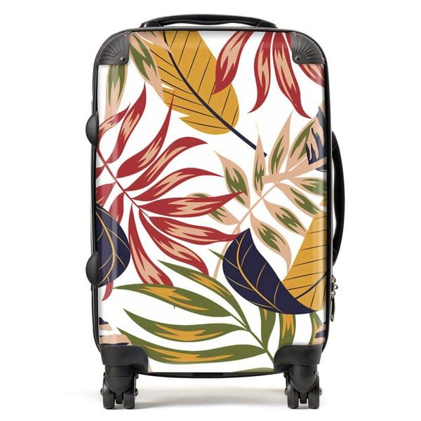 Warren Reed Hawaiian Style Jungle Leaves Suitcase