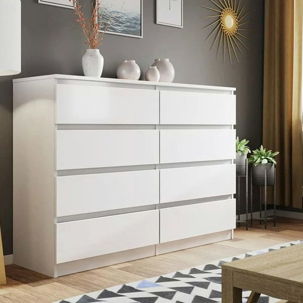 Carlton 8 Drawer Cabinet in Matt White