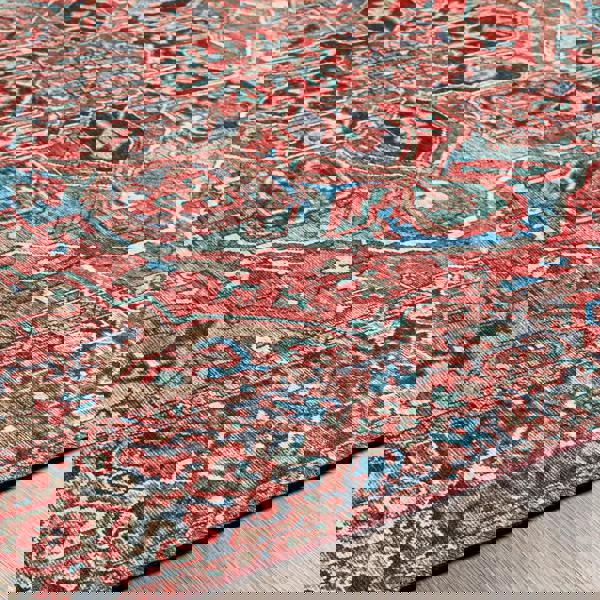 Livabliss Iris-Vintage Red Blue Beige Traditional Boho Rug