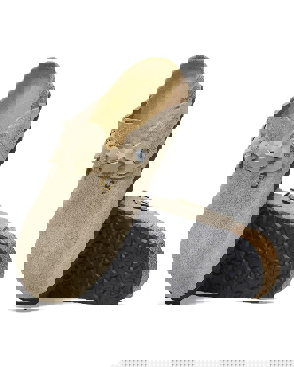 Birkenstock Boston Braided Suede Leather Womens Clogs - Taupe - CHO - Designer Womens Clogs