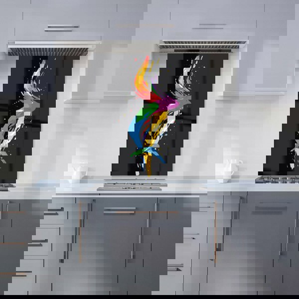 Warren Reed - Designer Vibrant Flow: Abstract Pride Fish Kitchen Splashback