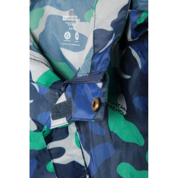 Mountain Warehouse Childrens/Kids Pakka Camo Waterproof Jacket - Blue - 