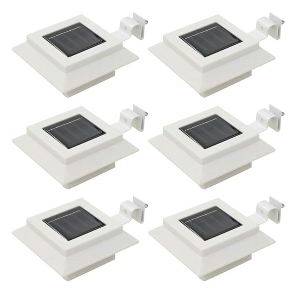 Berkfield Outdoor Solar Lamps 6 pcs LED Square 12 cm White